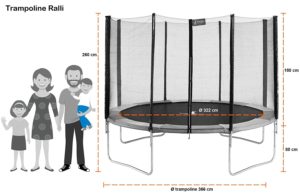 Trampoline avec filet pour toute la famille